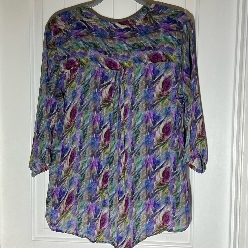 Colorful Abstract Women's Top - Picture 3 of 11